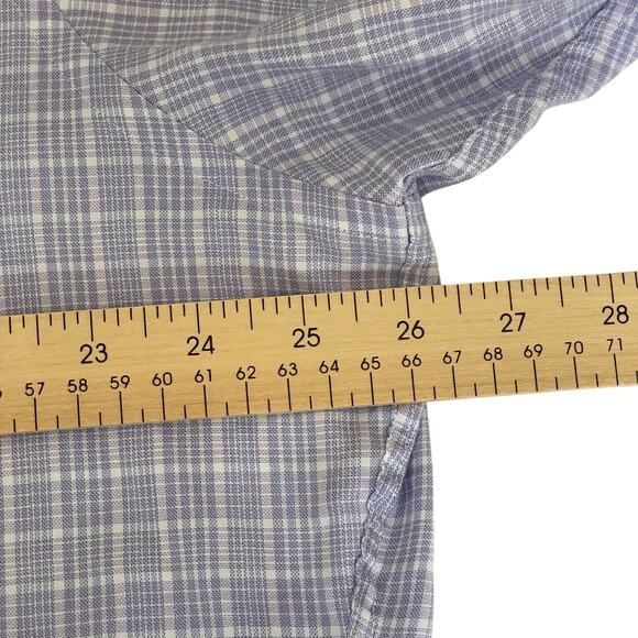 David Donahue men’s xl 100% cotton lilac purple white dress plaid shirt - Picture 5 of 11